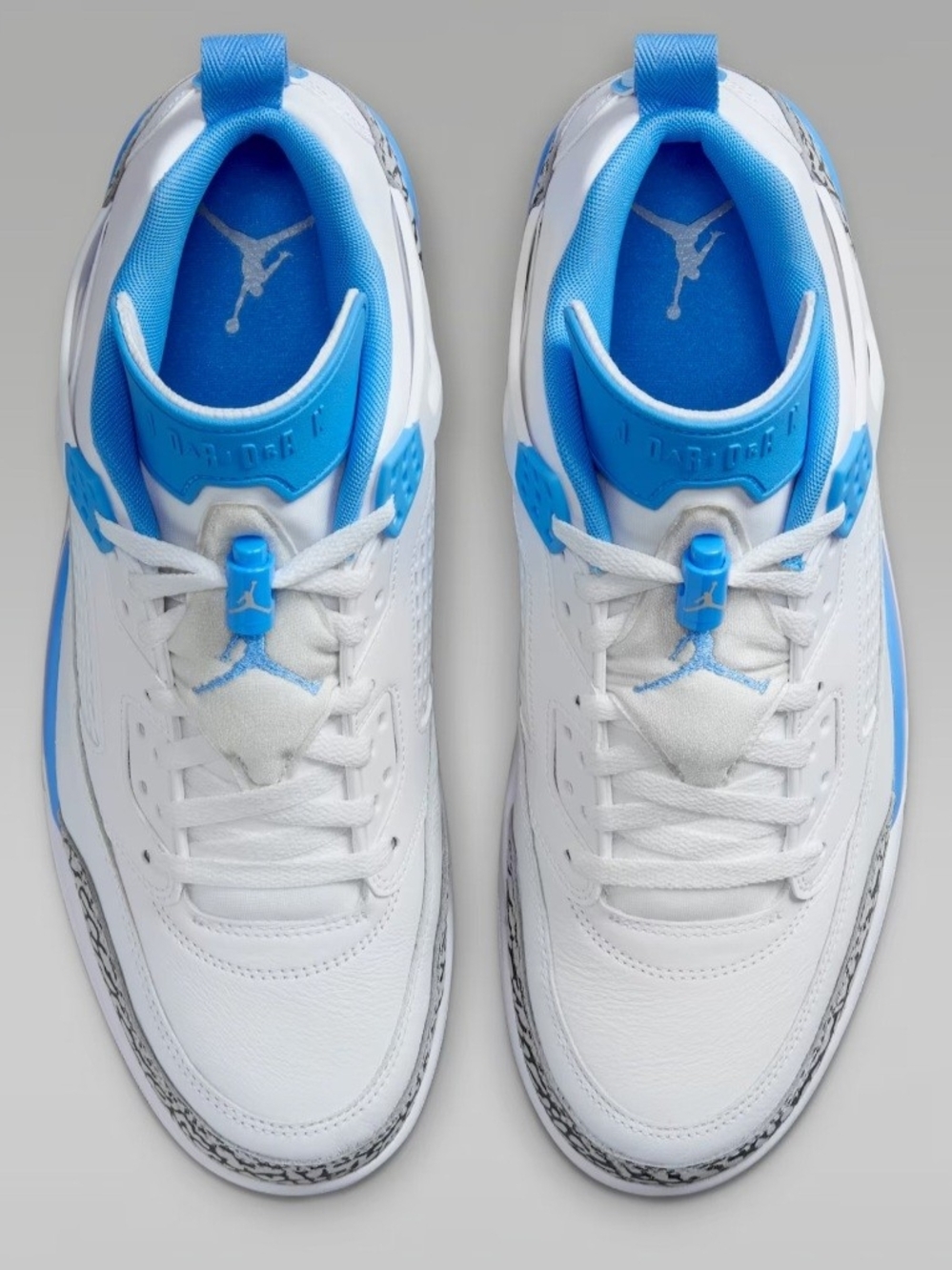 Jordan Men’s White and University Blue Spizike Basketball Shoes - Picture 13 of 15